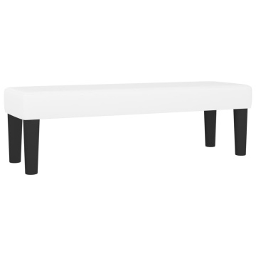 Bancă, alb, 100x30x30 cm, piele ecologică - Img 2