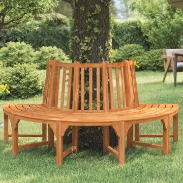 Bancă de copac semi-rotundă, Ø208 cm, lemn masiv de eucalipt - Img 1