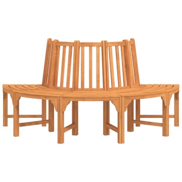 Bancă de copac semi-rotundă, Ø208 cm, lemn masiv de eucalipt - Img 3