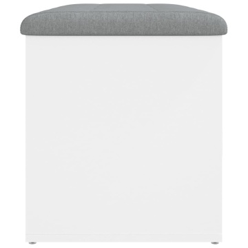 Bancă de depozitare, alb , 82x42x45 cm, lemn prelucrat - Img 5