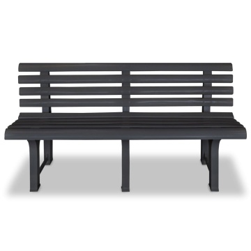 Bancă de grădină, antracit, 145,5 cm, plastic - Img 2