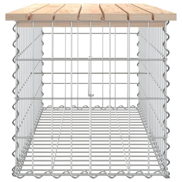 Bancă de grădină, design gabion, 103x44x42cm, lemn masiv de pin - Img 4