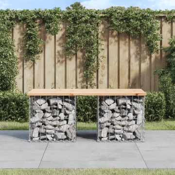 Bancă de grădină, design gabion, 103x44x42cm, lemn masiv de pin - Img 1