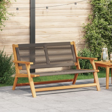 bancă de grădină gri 76x122x73 cm din lemn masiv de acacia - Img 1