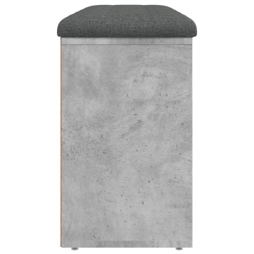 Bancă de pantofi, gri beton, 102x32x50 cm, lemn prelucrat - Img 5
