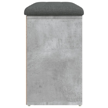 Bancă de pantofi, gri beton, 82x32x50 cm, lemn prelucrat - Img 5