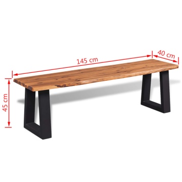 Bancă din lemn masiv de salcâm 145 cm - Img 5