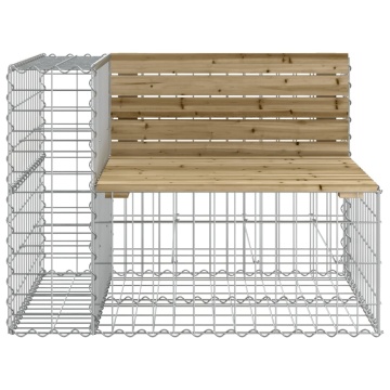 Bancă grădină design gabion, 287x71x65,5 cm, lemn pin impregnat - Img 4