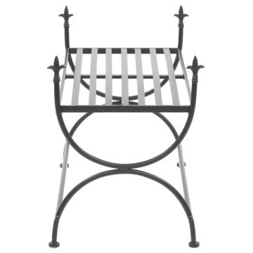 Bancă în stil vintage, negru, metal, 83x42x55 cm - Img 4