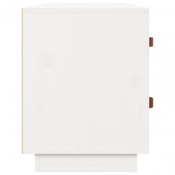 Bancă pentru pantofi, alb, 100x34x45 cm, lemn masiv pin - Img 7