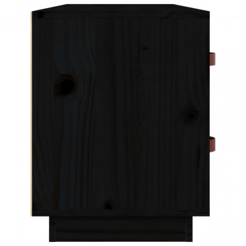 Bancă pentru pantofi, negru, 100x34x45 cm, lemn masiv de pin - Img 7