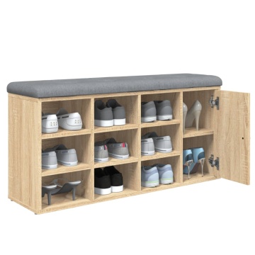 Bancă pentru pantofi stejar sonoma 102x32x50 cm lemn prelucrat - Img 4