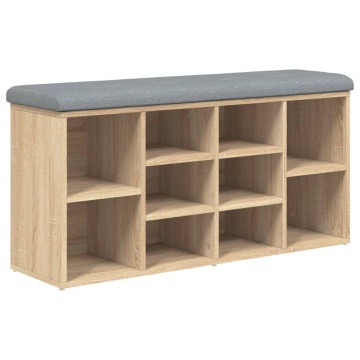 Bancă pentru pantofi stejar sonoma 102x32x50 cm lemn prelucrat - Img 2