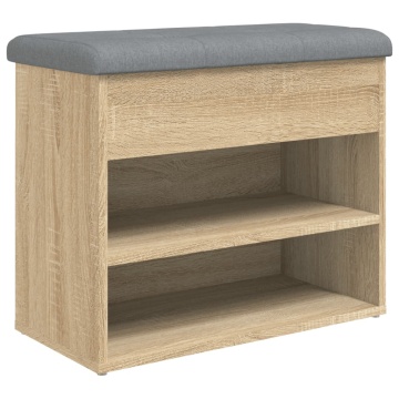 Bancă pentru pantofi stejar sonoma 62x32x50 cm lemn prelucrat - Img 2