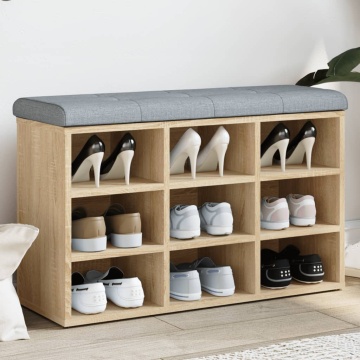 Bancă pentru pantofi stejar sonoma 82x32x50 cm lemn prelucrat - Img 1