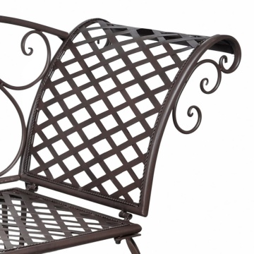 Bancă șezlong de grădină, maro învechit, 128 cm, oțel - Img 4