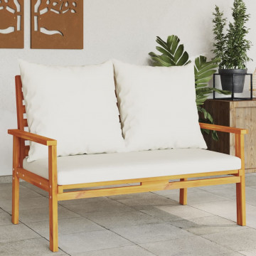 Banchetă de grădină cu pernă, 120 cm, lemn masiv de acacia - Img 1