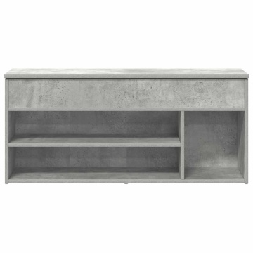 Bancheta pantofar, gri beton, 102x30,5x45 cm, lemn prelucrat - Img 4