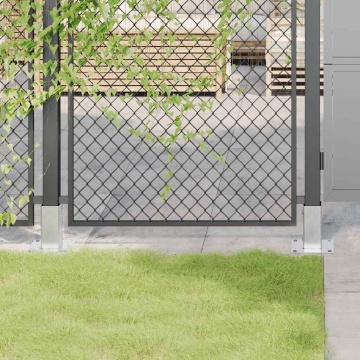 Baze stâlp pătrate 12 buc Argintiu 71x71 mm Oțel galvanizat - Img 1