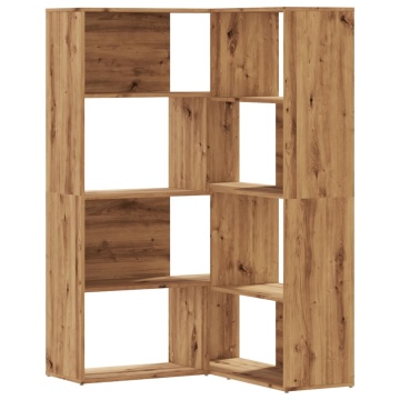 Bibliotecă 4 nivel stejar artizanal 85x85x140 cm lemn prelucrat - Img 2