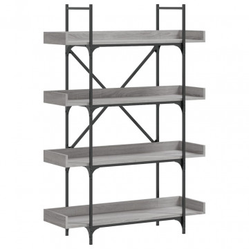 Bibliotecă 4 niveluri gri sonoma 100x33x145,5 cm lemn prelucrat - Img 1