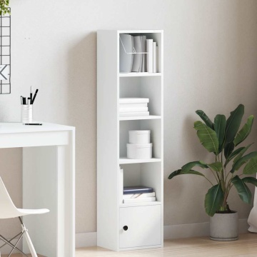 Bibliotecă, alb, 31x24x127 cm, lemn prelucrat - Img 3