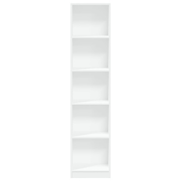 Bibliotecă, alb, 40x24x176 cm, lemn prelucrat - Img 4