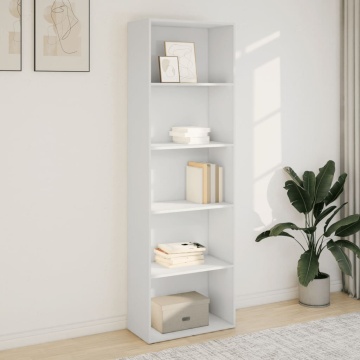 Bibliotecă, alb, 60x30x189 cm, lemn prelucrat - Img 3