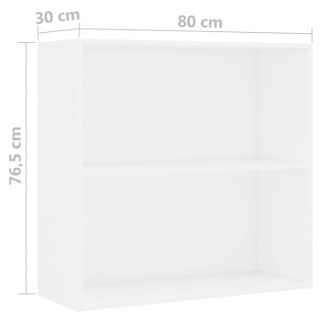 Bibliotecă, alb, 80x30x76,5 cm, lemn prelucrat - Img 5