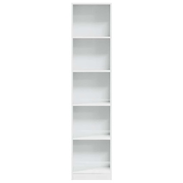 Bibliotecă, alb extralucios, 40x24x176 cm, lemn prelucrat - Img 4