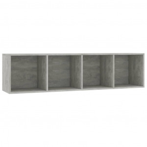 Bibliotecă/Comodă TV, gri beton, 143 x 30 x 36 cm - Img 2