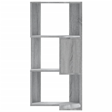 Bibliotecă cu 3 niveluri gri sonoma 50x50x102 cm lemn prelucrat - Img 4