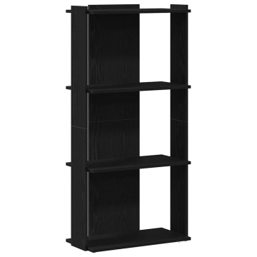 Bibliotecă cu 3 niveluri, negru, 60x30x120 cm, lemn prelucrat - Img 2