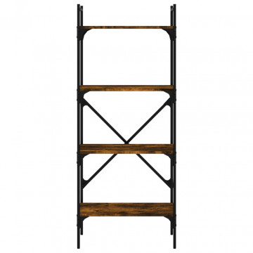 Bibliotecă cu 4 niveluri, stejar fumuriu, 56x31,5x138,5 cm lemn - Img 4