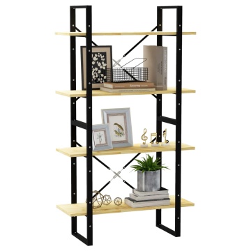 Bibliotecă cu 4 rafturi, 80x30x140 cm, lemn masiv de pin - Img 4