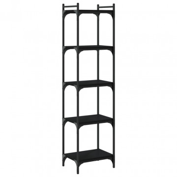 Bibliotecă cu 5 niveluri, negru, 40x30x154 cm, lemn prelucrat - Img 5
