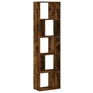 Bibliotecă cu 5 niveluri stejar fumuriu 45x23,5x162,5 cm lemn - Img 8