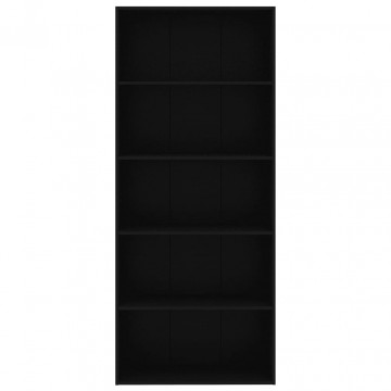 Bibliotecă cu 5 rafturi, negru, 80 x 30 x 189 cm, PAL - Img 4
