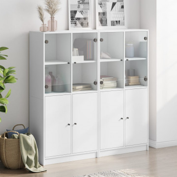 Bibliotecă cu uși, alb, 136x37x142 cm, lemn prelucrat - Img 3