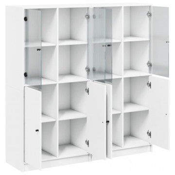 Bibliotecă cu uși, alb, 136x37x142 cm, lemn prelucrat - Img 5