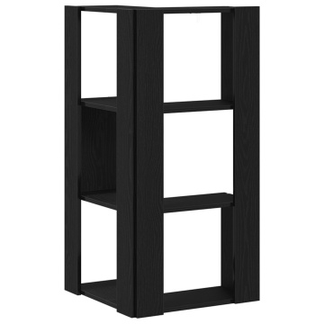 Bibliotecă de colț 3-Nivele Stejar Negru 50x50x102 cm Lemn compus - Img 4