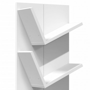Bibliotecă de perete cu 4 niveluri, alb, 33x16x90 cm - Img 7