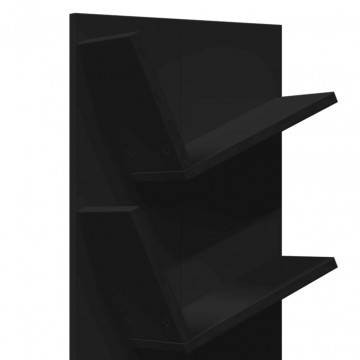 Bibliotecă de perete cu 4 niveluri, negru, 33x16x90 cm - Img 7
