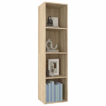 Bibliotecă/Dulap TV, stejar sonoma, 36x30x143 cm lemn prelucrat - Img 4