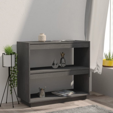 Bibliotecă, gri, 80x35x71 cm, lemn masiv de pin - Img 3