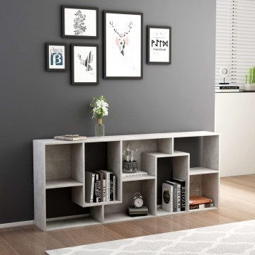 Bibliotecă, gri beton, 67x24x161 cm, PAL - Img 3