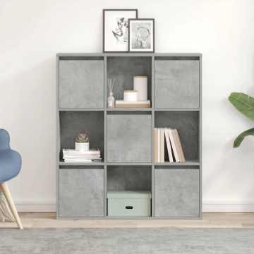 Bibliotecă, gri beton, 89x24x101,5 cm, lemn prelucrat - Img 3