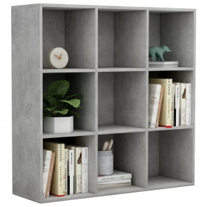 Bibliotecă, gri beton, 98 x 30 x 98 cm, PAL - Img 3