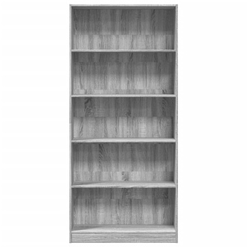 Bibliotecă, gri sonoma, 80x24x176 cm, lemn prelucrat - Img 4