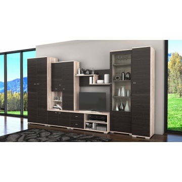 Bibliotecă living Gabriela, 370 cm, Wenge Sonoma - Img 1